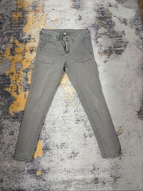 7 For All Mankind Gray High-Rise Straight Jeans